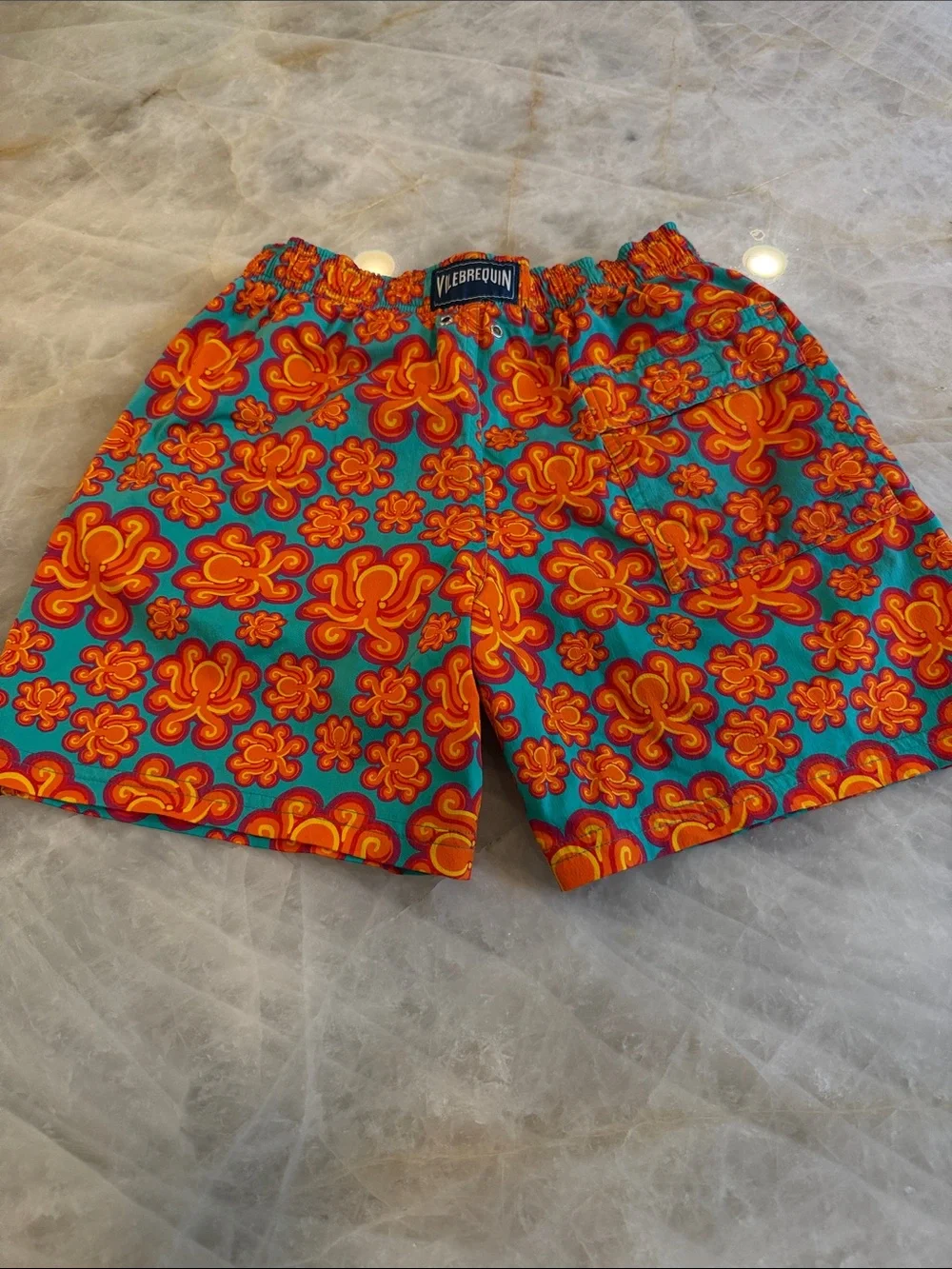 Vilebrequin Boys Blue & Orange Floral Swim Shorts